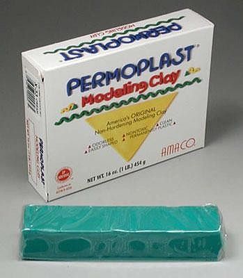 American-Art-Clay 1lb. Permoplast Modeling Clay Green (D) Craft Stick and Supply #54
