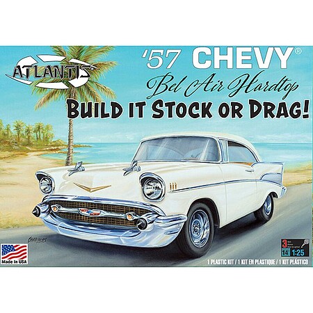 Atlantis 1957 Chevy Bel Air Hardtop Plastic Model Car Kit 1/25 Scale #1371