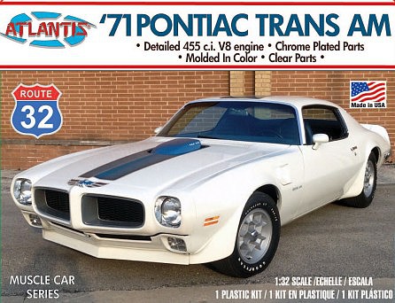 Atlantis 1971 Pontiac Firebird Trans Am Plastic Model Car Kit 1/32 Scale #2009