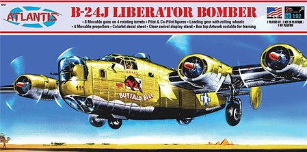 Atlantis B-24J Liberator Bomber (Buffalo Bill) Plastic Model Airplane Kit 1/92 Scale #218