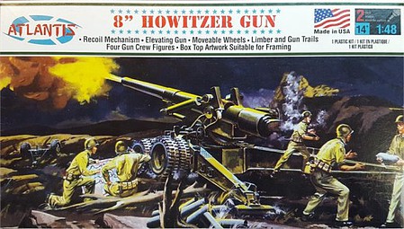 Atlantis 8 Howitzer Gun Plastic Model Military Weapon Kit 1/48 Scale #307