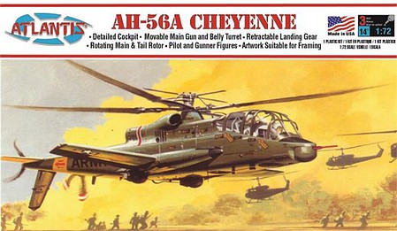Atlantis AH-56A Cheyenne Helicopter Plastic Model Helicopter 1/72 Scale #506