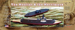 Atlantis USS Monitor (6''L) & Merrimack (9.5''L) Ironclad Ships (Basswood Kits) Atlantis USS Monitor (6''L) & Merrimack (9.5''L) Ironclad Ships (Basswood Kits)