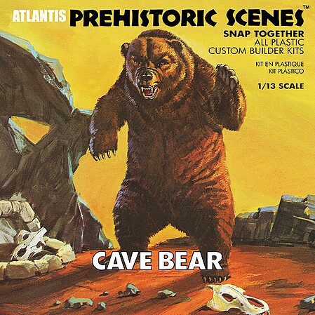 Atlantis Prehistoric Scenes - Cave Bear Plastic Model Animal Figure Snap Kit 1/13 Scale #738