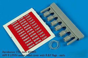 Aerobonus AIM9 L/M/N Seeker Head Cover Late w/RBF Flags Plastic Model Aircraft Decal 1/32 #320005 Aerobonus AIM9 L/M/N Seeker Head Cover Late w/RBF Flags Plastic Model Aircraft Decal 1/32 #320005