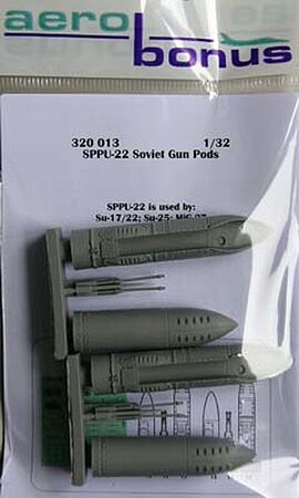 Aerobonus SPPU22 Soviet Gun Pods Plastic Model Aircraft Accessory 1/32 Scale #320013 Aerobonus SPPU22 Soviet Gun Pods Plastic Model Aircraft Accessory 1/32 Scale #320013