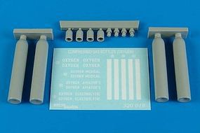 Aerobonus Compressed Oxygen Gas Bottles Plastic Model Aircraft Accessory 1/32 Scale #320018 Aerobonus Compressed Oxygen Gas Bottles Plastic Model Aircraft Accessory 1/32 Scale #320018