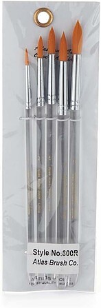 Atlas-Brush Taklon 5 piece Round brush Set Hobby and Model Paint Brush #800r