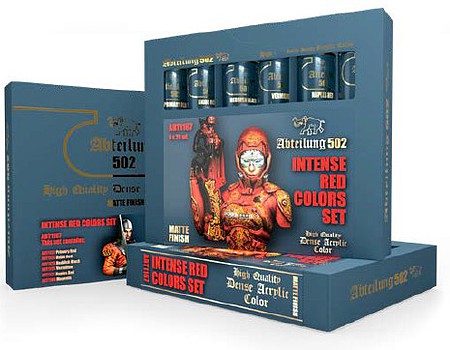Abteilung Intense Red Acrylic Paint Set (6 Colors) 20ml Tubes Hobby and Model Paint #1167