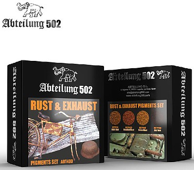 Abteilung Rust & Exhaust Pigment Set (4 Colors) 20ml Bottles Hobby and Model Paint Supply #403
