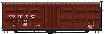 Accurail 36 Fowler Wood Boxcar NYS&W HO Scale Model Train Freight Car Kit #1152