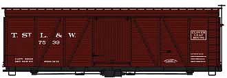 Accurail 36 Fowler Wood Boxcar TStL&W #7239 HO Scale Model Train Freight Car Kit #1166