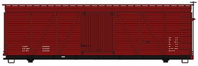 36' Fowler Wood Boxcar Data Oxide Red HO Scale Model Train Freight Car Kit #1199