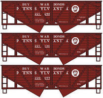 Accurail Wood-Side Twin Hopper PRR (3 pack) HO Scale Model Train Freight Car Set Kit #1224 Accurail Wood-Side Twin Hopper PRR (3 pack) HO Scale Model Train Freight Car Set Kit #1224