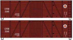 Accurail Lehigh & New England Wood Boxcar 2 number Set HO Scale Model Train Freight Car Kit #1225 Accurail Lehigh & New England Wood Boxcar 2 number Set HO Scale Model Train Freight Car Kit #1225