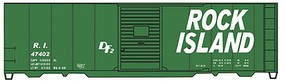Accurail 40' Steel Boxcars Rock Island green HO Scale Model Train Freight Car Kit #12291 Accurail 40' Steel Boxcars Rock Island green HO Scale Model Train Freight Car Kit #12291