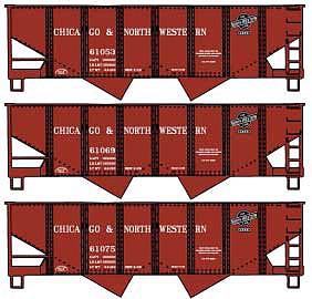 Accurail USRA Hopper kit pack Chicago & North Western set HO Scale Model Train Freight Car #1230