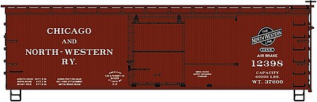 Accurail 36 Double Sheath Wood Boxcar kits C&NW HO Scale Model Train Freight Car Kit #1232