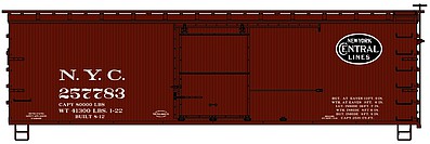 Accurail 36 Double Sheathed Wood Boxcar New York Central Kit HO Scale Model Train Freight Car #1301