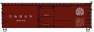 Accurail 36 Double Sheathed Wood Boxcar kit D&RGW #63742 HO Scale Model Train Freight Car Kit #1312