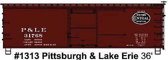 Accurail 36 Double Sheathed Wood Boxcar P&LE #31768 HO Scale Model Train Freight Car Kit #1313