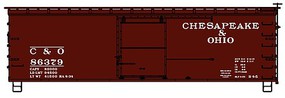 Accurail 36' Double Sheathed Wood Boxcar w/Steel Roof, Ends, Straight Underframe Chesapeake & Ohio Accurail 36' Double Sheathed Wood Boxcar w/Steel Roof, Ends, Straight Underframe Chesapeake & Ohio