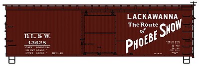 Accurail 36 Double Sheathed Wood Boxcar DL&W #43628 HO Scale Model Train Freight Car Kit #1404