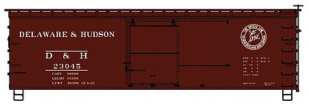 Accurail 36 Double Sheathed Wood Boxcar Delaware & Hudson 23045 HO Scale Model Train Freight Car #1410