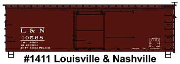 Accurail 36 Double Sheathed Wood Boxcar L&N #23045 HO Scale Model Train Freight Car Kit #1411