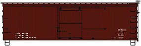 Accurail 36'Wd Box 40's Data red Accurail 36'Wd Box 40's Data red