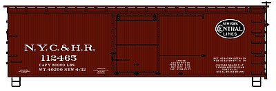 Accurail 36 Double Sheathed Wood Boxcar NYC&HR #112465 HO Scale Model Train Freight Car Kit #1701