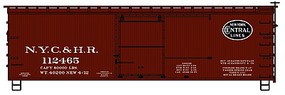 Accurail 36' Double Sheathed Wood Boxcar w/Steel Roof, Wood Ends, Straight Underframe New York Central & Hudson River Accurail 36' Double Sheathed Wood Boxcar w/Steel Roof, Wood Ends, Straight Underframe New York Central & Hudson River