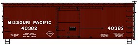 Accurail 36' Double Sheathed Wood Boxcar w/Steel Roof, Wood Ends, Straight Underframe Missouri Pacific Accurail 36' Double Sheathed Wood Boxcar w/Steel Roof, Wood Ends, Straight Underframe Missouri Pacific