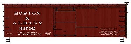 Accurail 36 Double Sheathed Wood Boxcar B&A #36792 HO Scale Model Train Freight Car Kit #36792#1714