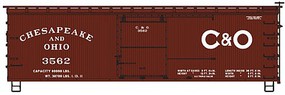 Accurail 36' Double Sheathed Wood Boxcar w/Steel Roof, Wood Ends, Straight Underframe Chesapeake & Ohio Accurail 36' Double Sheathed Wood Boxcar w/Steel Roof, Wood Ends, Straight Underframe Chesapeake & Ohio