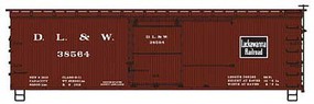 Accurail 36' Double Sheathed Wood Boxcar w/Steel Roof, Wood Ends, Straight Underframe Delaware, Lackawanna & Western Accurail 36' Double Sheathed Wood Boxcar w/Steel Roof, Wood Ends, Straight Underframe Delaware, Lackawanna & Western