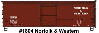 Accurail 36 Double Sheathed Wood Boxcar N&W #60875 HO Scale Model Train Freight Car Kit #1804