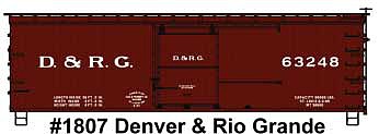Accurail 36 Double Sheathed Wood Boxcar D&RGW #63248 HO Scale Model Train Freight Car Kit #1807