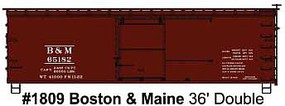 Accurail 36' Double Sheathed Wood Boxcar Kit Boston & Maine HO Scale Model Train Freight Car Kit #1809