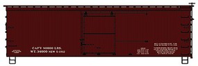 Accurail 36' Double Sheathed Wood Boxcar w/Steel Roof, Wood Ends, Straight Underframe Data Only (Mineral Red) Accurail 36' Double Sheathed Wood Boxcar w/Steel Roof, Wood Ends, Straight Underframe Data Only (Mineral Red)