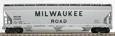 Accurail 47 3-Bay Center Flow Covered Hopper Kit Milwaukee Road HO Scale Model Train Freight Car #2007