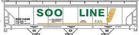 Accurail 47' 3-Bay Center-Flow Covered Hopper Kit Soo Line HO Scale Model Train Freight Car #20184