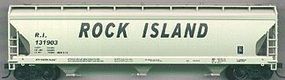Accurail 47' 3-Bay Center Flow Covered Hopper Kit Rock Island HO Scale Model Train Freight Car #2054 Accurail 47' 3-Bay Center Flow Covered Hopper Kit Rock Island HO Scale Model Train Freight Car #2054