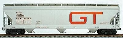 Accurail 47 3-Bay Covered Hopper Grand Trunk Western HO Scale Model Train Freight Car #2070