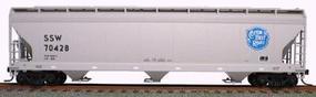 47' 3-Bay Center Flow Covered Hopper Kit Cotton Belt HO Scale Model Train Freight Car #2076
