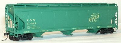 Accurail 47 3-Bay Center Flow Covered Hopper Kit Chicago & NW HO Scale Model Train Freight Car #2083