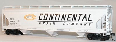 Accurail 47 3-Bay Center Flow Covered Hopper Continental Grain HO Scale Model Train Freight Car #2084