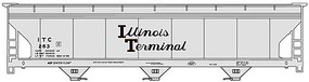 ACF 47' 3-Bay Center-Flow Covered Hopper - Kit Illinois Terminal #263 (gray, black, Script Lettering)