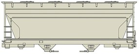 Accurail ACF 2-bay Center-Flow Covered Hopper Kit Undecorate HO Scale Model Train Freight Car Kit #2200