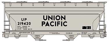 Accurail ACF 2-bay Center-Flow Covered Hopper Union Pacific HO Scale Model Train Freight Car Kit #2207